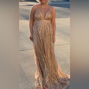 Elegant Gold Sequin Gown